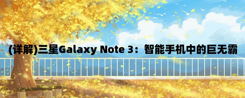 (详解)三星Galaxy Note 3：智能手机中的巨无霸