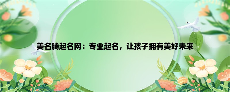 美名腾起名网：专业起名，让孩子拥有美好未来