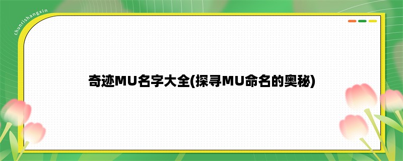 奇迹MU名字大全(探寻MU命名的奥秘)