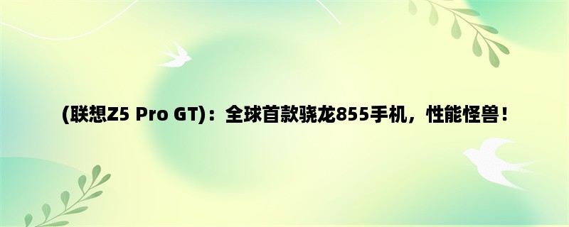 (联想Z5 Pro GT)：全球首款骁龙855手机，性能怪兽！