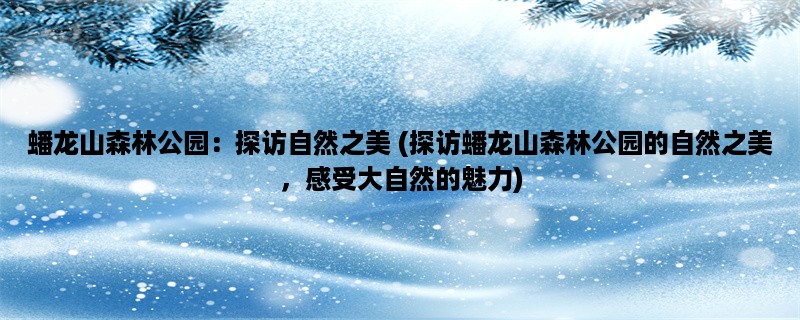 蟠龙山森林公园：探访自然之美 (探访蟠龙山森林公园的自然之美，感受大自然的魅力)