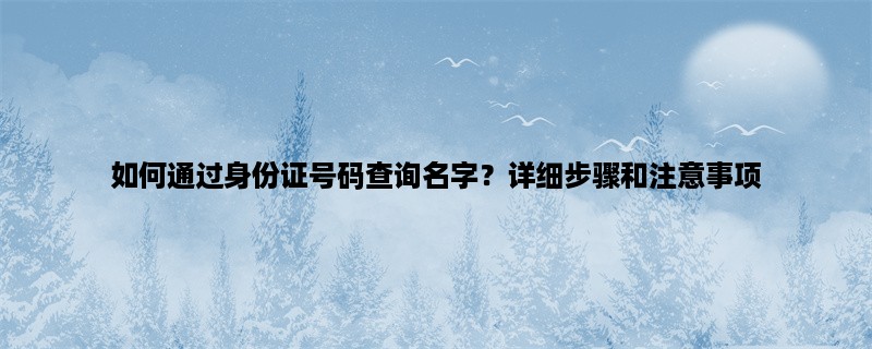 如何通过身份证号码查询名字？详细步骤和注意事项