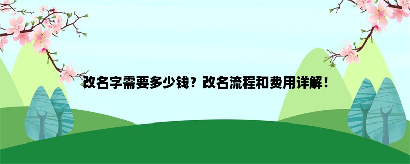 改名字需要多少钱？改名流程和费用详解！