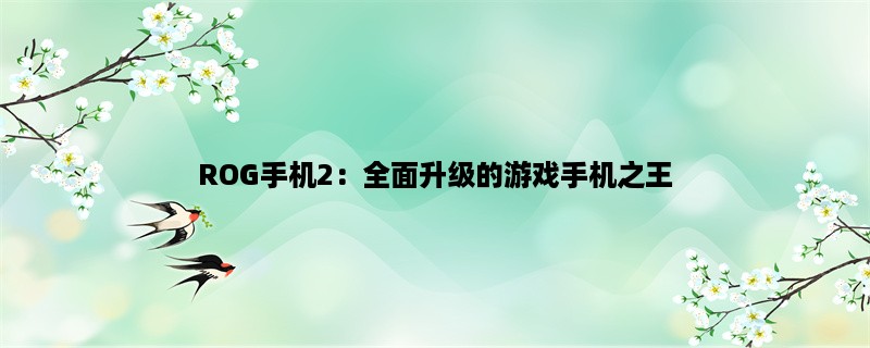 ROG手机2：全面升级的游戏手机之王