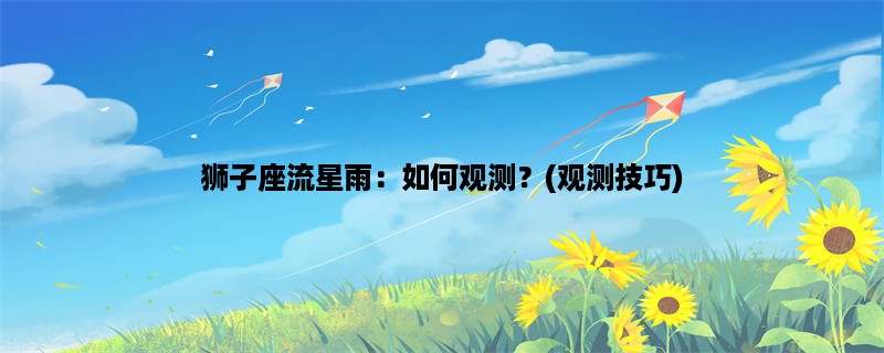 狮子座流星雨：如何观测