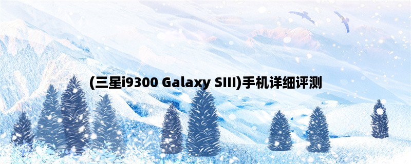 (三星i9300 Galaxy SIII)手机详细评测