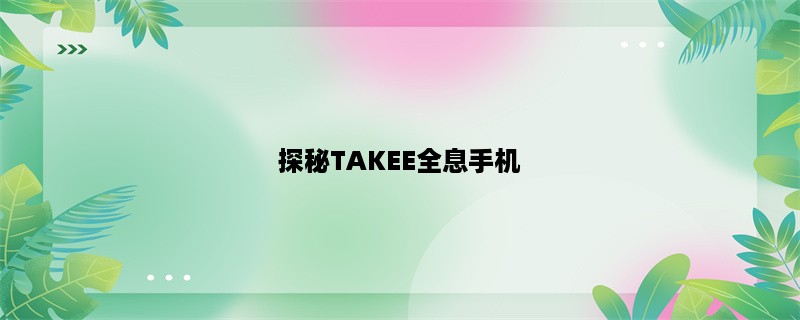 探秘TAKEE全息手机：未来手机的新标准