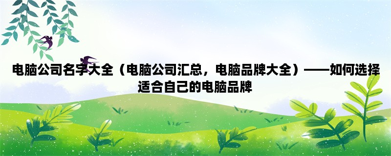 电脑公司名字大全（电脑公司汇总，电脑品牌大全），如何选择适合自己的电脑品牌？