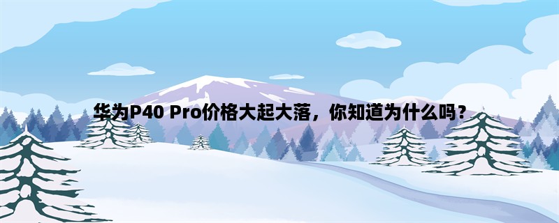 华为P40 Pro价格大起大落，你知道为什么吗？