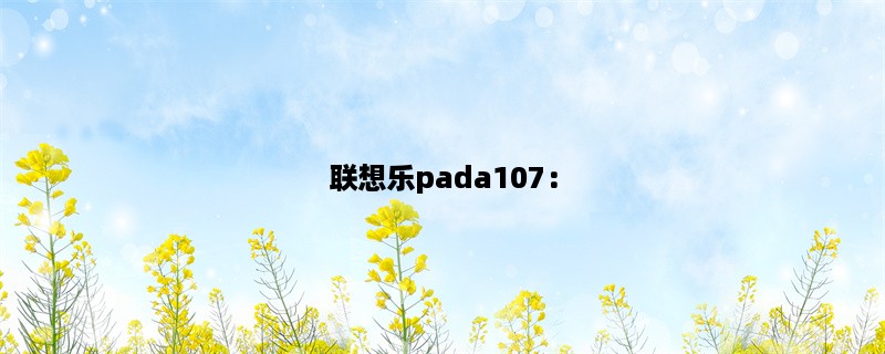 联想乐pada107：一款性价比极高的平板电脑