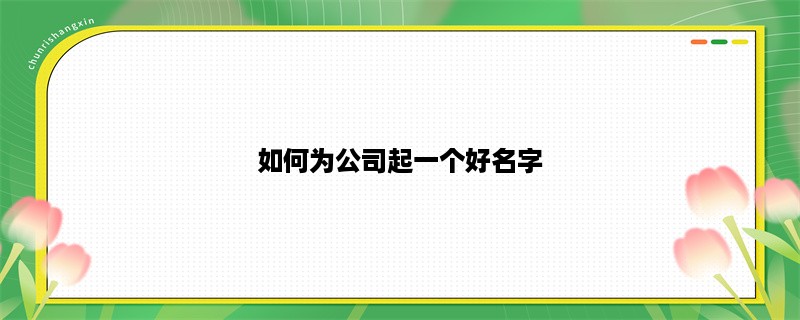 如何为公司起一个好名字？(公司起名字)