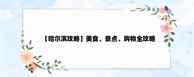 【哈尔滨攻略】美食、景点、购物全攻略，带你畅游哈尔滨之旅！