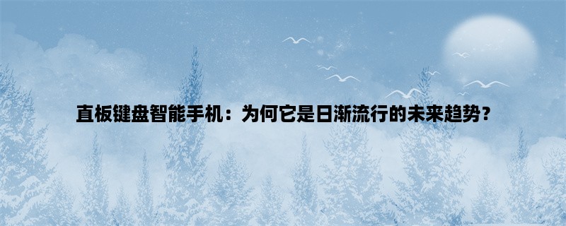 直板键盘智能手机：为何它是日渐流行的未来趋势？