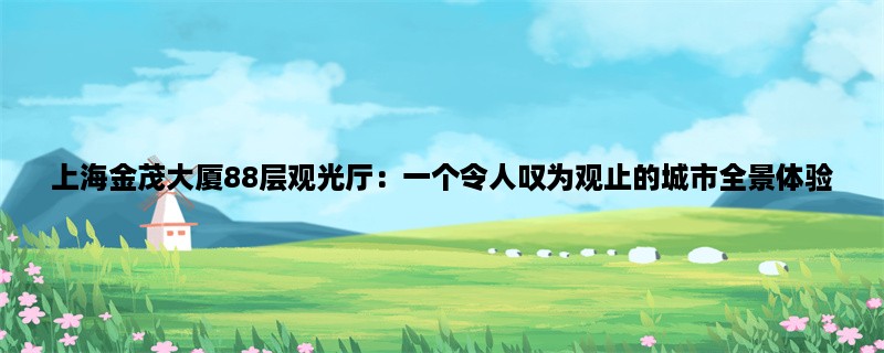 上海金茂大厦88层观光厅：一个令人叹为观止的城市全景体验