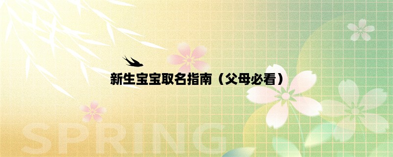 新生宝宝取名指南（父母必看）