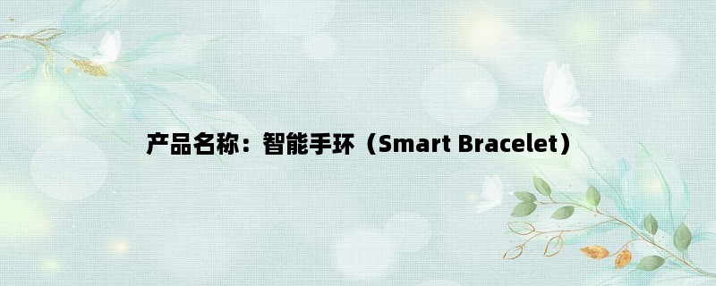 产品名称：智能手环（Smart Bracelet）