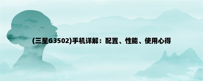 (三星G3502)手机详解：配置、性能、使用心得