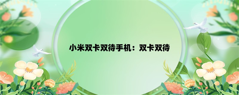 小米双卡双待手机：双卡双待，轻松畅享