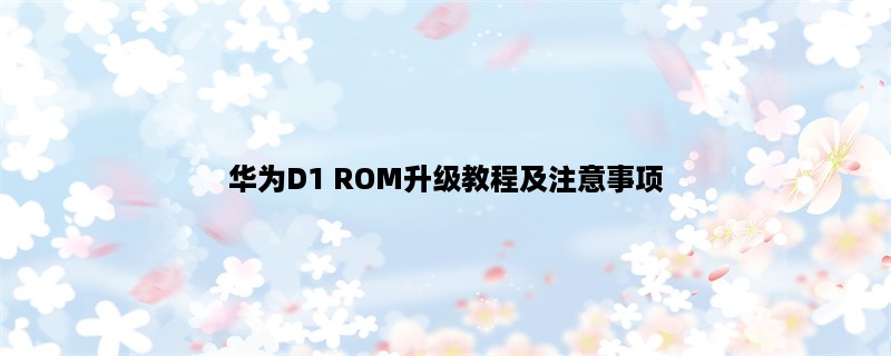 华为D1 ROM升级教程及注意