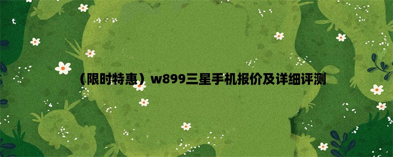 （限时特惠）w899三星手机报价及详细评测