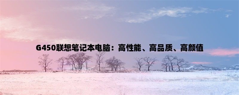G450联想笔记本电脑：高性能、高品质、高颜值