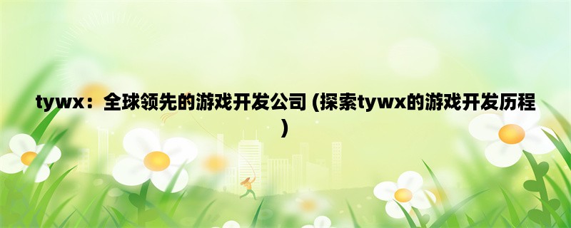 tywx：全球领先的游戏开发